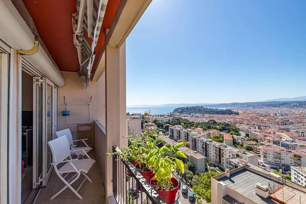 2 Pieces Balcon Vue Imprenable Mer---Ville---Montagne Nice Appartement